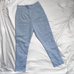 Blue Plaid Dress Pants from Boohoo (Petite)